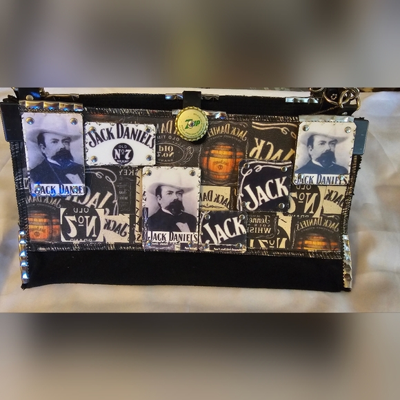Handmade Jack Daniel’s Novelty Fabric Shoulder Bag Purse - Picture 5 of 6
